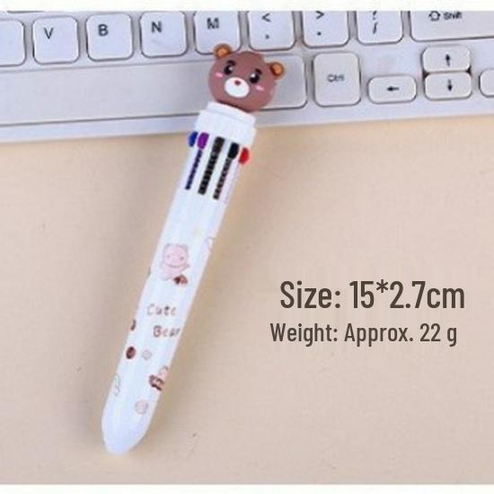 Adorable Multi-Color Korean Dinosaur Ballpoint Pen, 0.5mm Black Ink