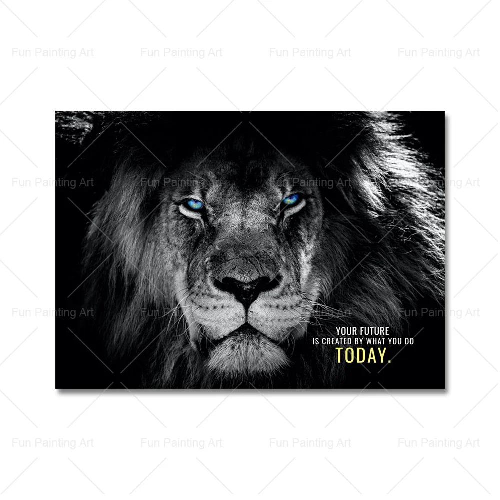 

Motivational Phrases Poster Print Inspiring Words Wall Art Canvas Painting Tiger Lion Leopard Eagle Office Decor Home Decoration 8X12inch 20x30cm