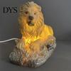 Resin LED Table Lamp for Bedside 3D Animal Night Light, Dolphin Owl Lion Sculpture Decorative Desk Light Lamp, USB Decor Bedroom, Warm Glow