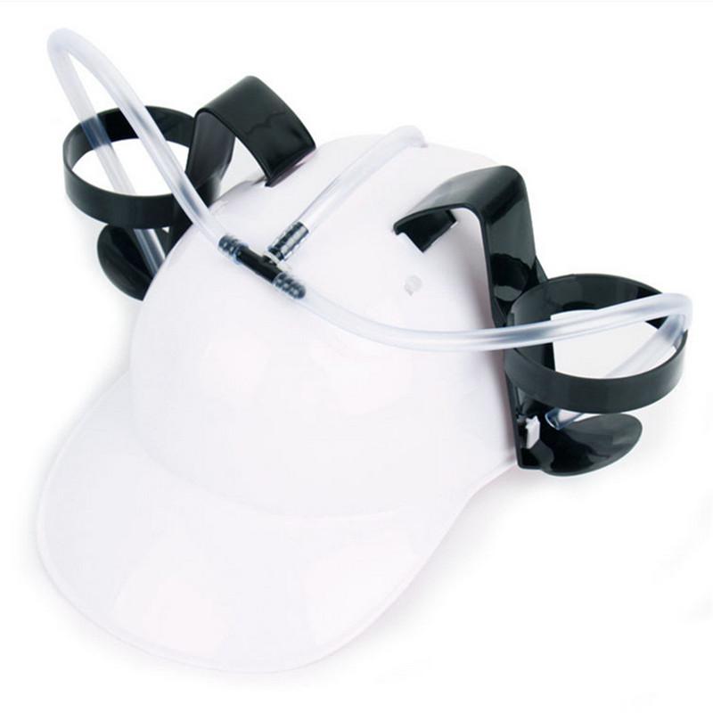 Casco per bevande Bere Birra cola Coke Soda Cappello da minatore Pigramente rilassato Cappello con cannuccia Festa di compleanno Fresco Unico Giocattolo Supporto per accessori Guzzler