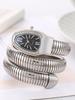 1pc-Serpentine Luxury Fashionable Women's Quartz Watch: High-quality Diamond Inlaid Wrist Masterpiece