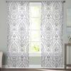Texture Leaf Circle Gradient Tulle Window Curtains for Bedroom Luxury Home Decor Drapes In Living Room Chiffon Panels