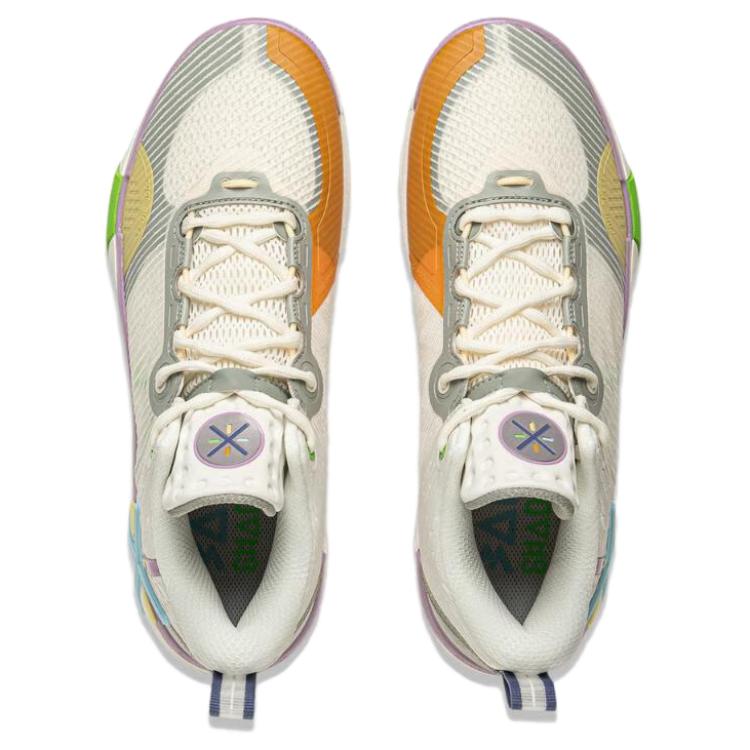 Li Ning Wade Phantom 6 V2 Pohodlné Všestranné Protiskluzové Odolné proti opotřebení Nízké Basketbalové boty Pánské tenisky Béžové ABPV021-3