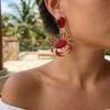 Light Luxury Full Rhinestone Crab Pendant Earrings for Women Exaggerated Sea Animal Earrings Summer Vacation Beach Jewelry