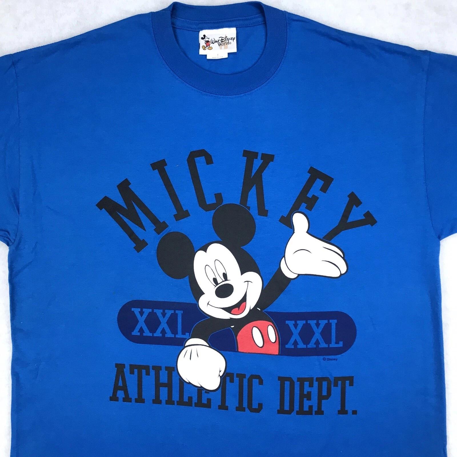 

NOS vintage 90s MICKEY MOUSE ATHLETIC DEPT. T-Shirt M walt disney world cartoon XL