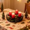 Christmas Advent Wreath Rings Christmas Advent Wreath Candle Holders for Pillar Candle Decorative Ornament Home Decors