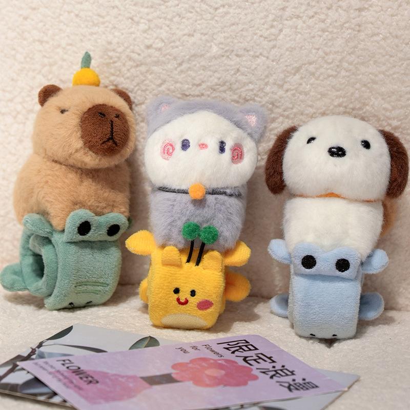 Cute cute animal capybara popping circle plush toy doll puppy cat bracelet children soothing rag doll
