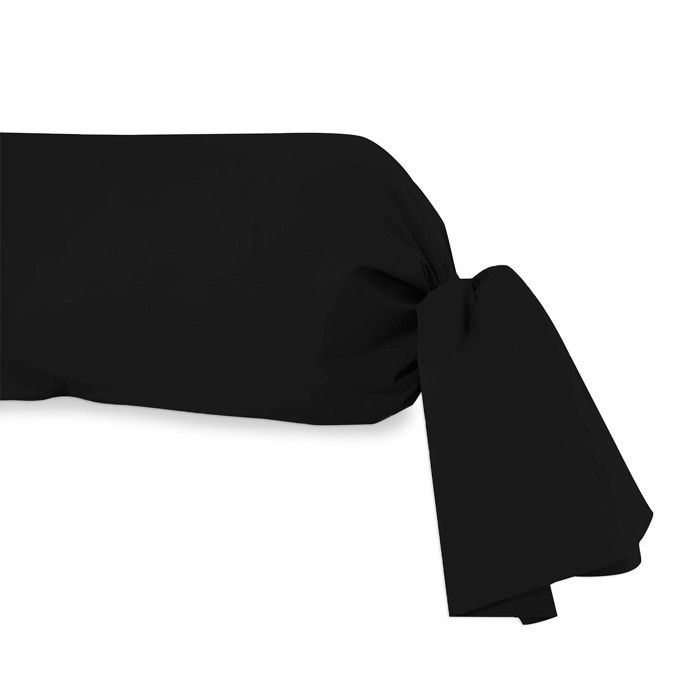 Taie de traversin en coton 57 fils 45x205 cm UNI noir, par Soleil d'Ocre