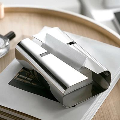 Luxury Stainless Steel Tissue Box, Living Room Tissue Storage Box, Dining Table Center Napkin Holder, Home Decoration