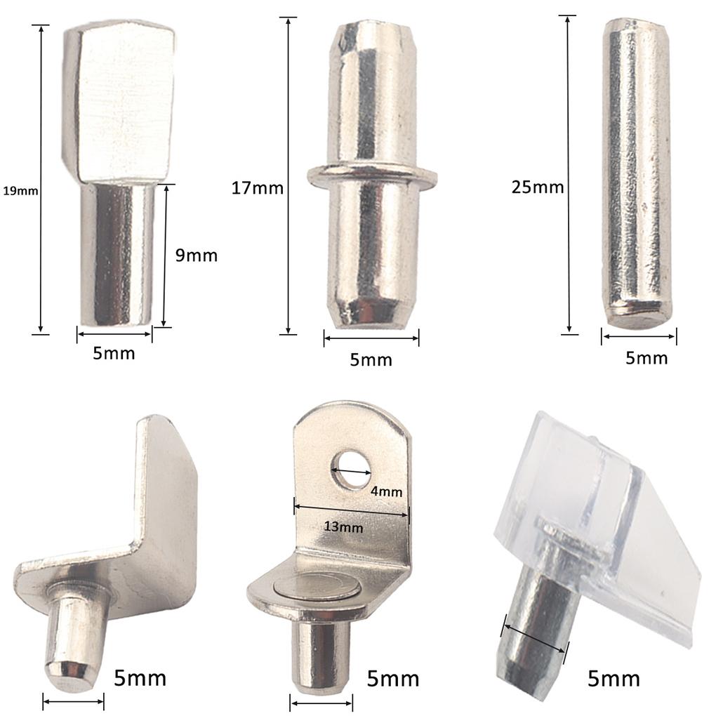 160 Pack Shelf Pins Kit 6 Styles Premium Material CNC Anti-rust Oxidation Resistance Pegs Fool-style Operation Clips Bracket
