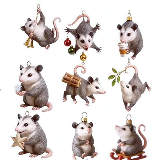 Christmas Advent Calendar Colorful Bells Possum Design 24-Day Countdown Christmas Tree Pendant Festive Ornaments
