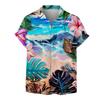 Camasa Pentru Barbati Moda Casual Vara Maneca Scurta Imprimata Nasturi Tricou Top