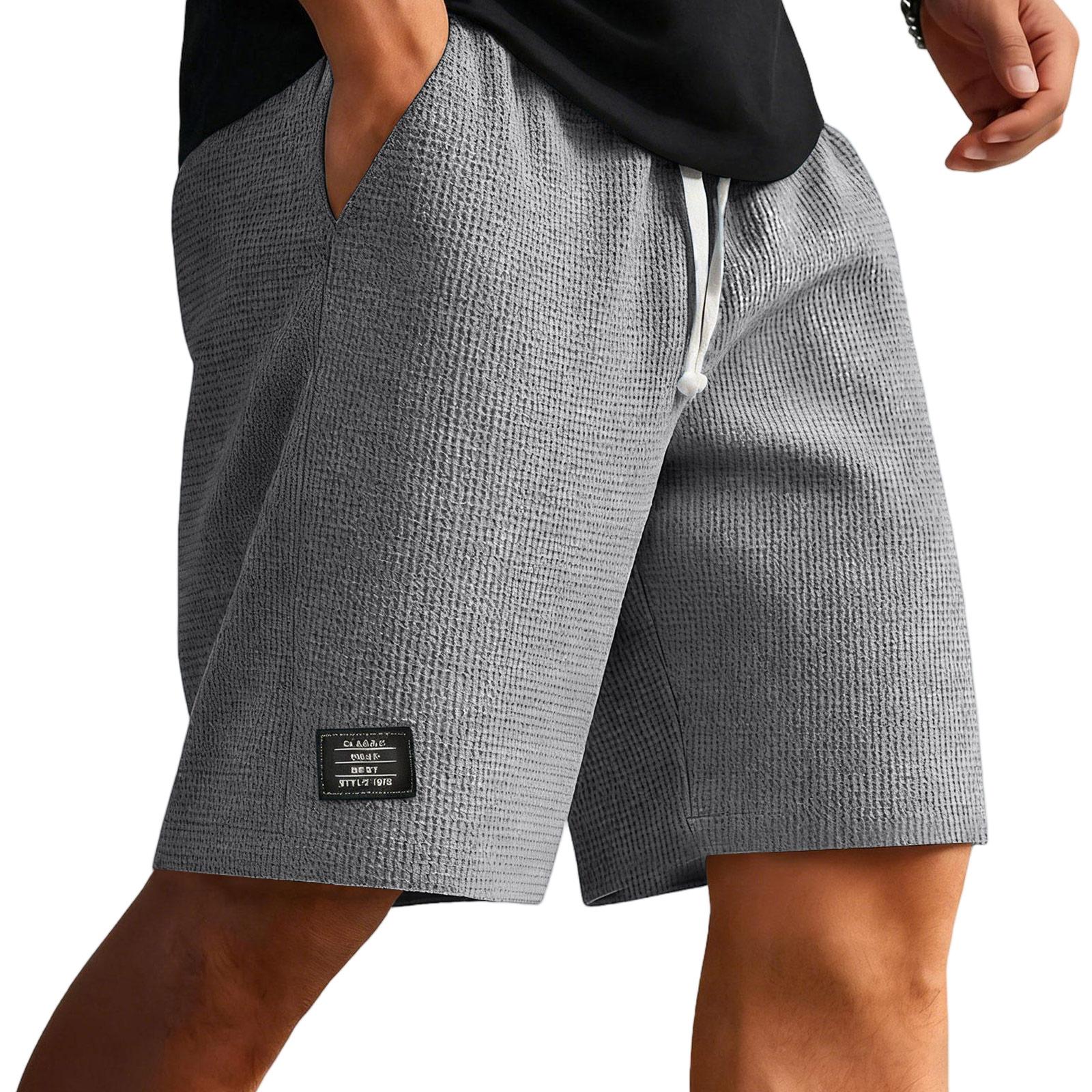SuJu Casual Shorts voor Mannen Elastische Taille Trekkoord Strand Hardlopen Workout Korte Lichte Losse Zomer Shorts L