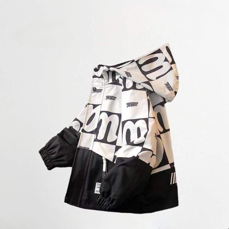 Didelio dydžio pavasario rudens paauglių berniukų paltai kasdienis lauko gobtuvas vaikiškas džemperis 5-14 metų išvaizdus vaikiškas vėjo nepraleidžiantis švarkas