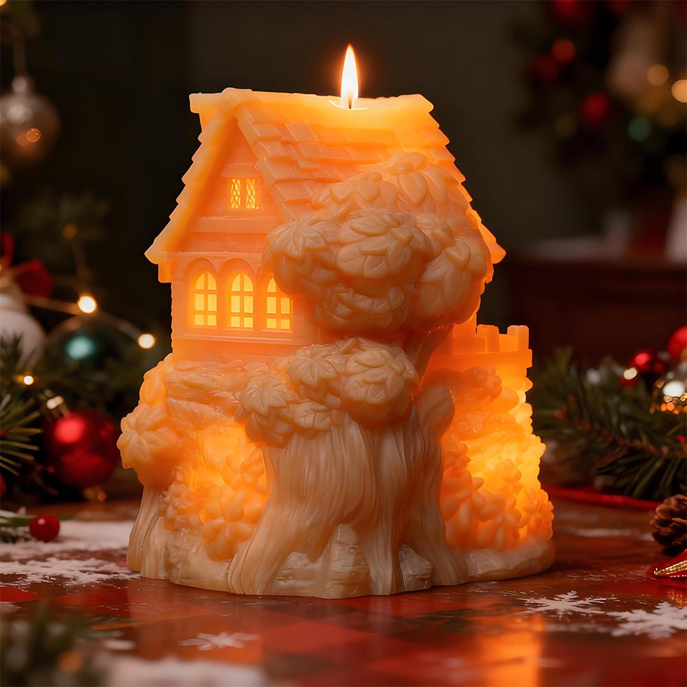 Miniature Candle Mold Fantasy Resin Gypsum Mold Tree House Candle Mold Smooth For Handicraft Workshops Diy Crafts Christmas