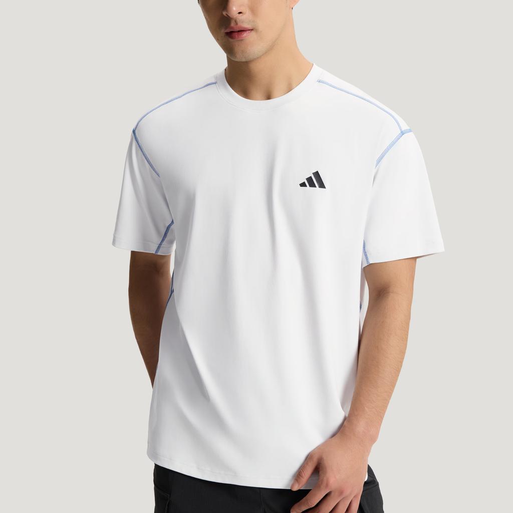 Adidas T Shirts Men's Crystal White Crew Neck Moderate KZ2247