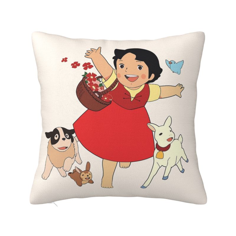 Heidi Peter And Grandpa Family Cushion Cover Soft Alps Mountain Pillow Case Sofa Car Square Pillowcase Living Room Decoration