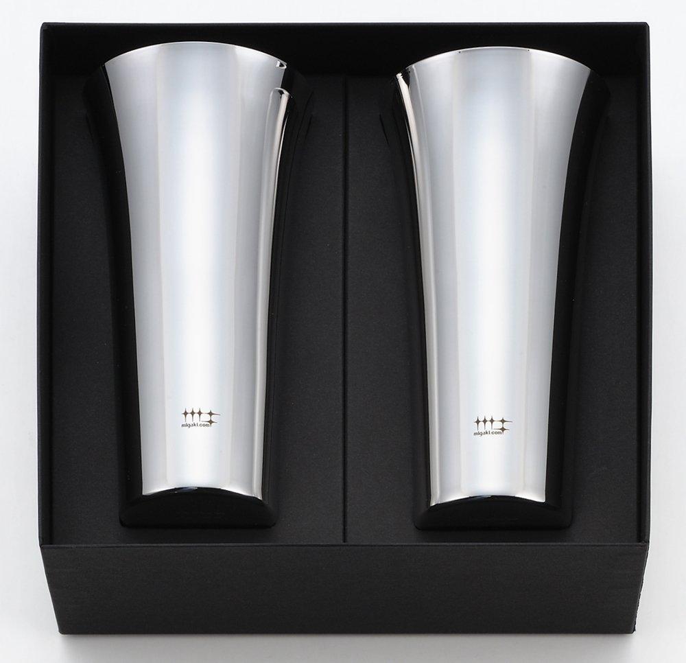 Yoshikawa Tumbler Silver 435ml 2pcs Polishing Syndicate YJ1306 Highball/Beer