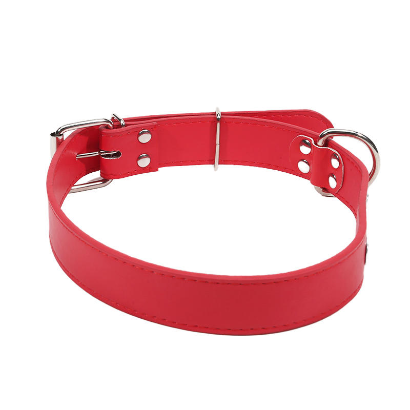 Personalized Name Carved Dog Collar ID Tag Anti-lost Solid PU Leather Collar For Small Medium Large Dogs Puppy Cat Pet Supplies