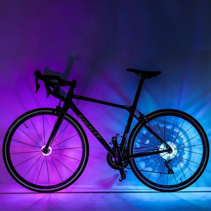Bike Wheel LED Lights 7 Color Changing Flashing Modes One Click Switch for Kids Night Riding Safety