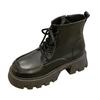 British Martin boots women's 2025 new autumn and winter short single boots short boots retro thick-soled thick-heeled glossy boots