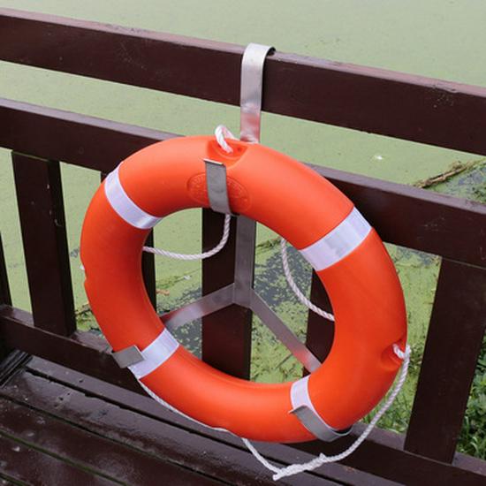 Stainless Steel Lifebuoy Holder with Tripod Storage Rack