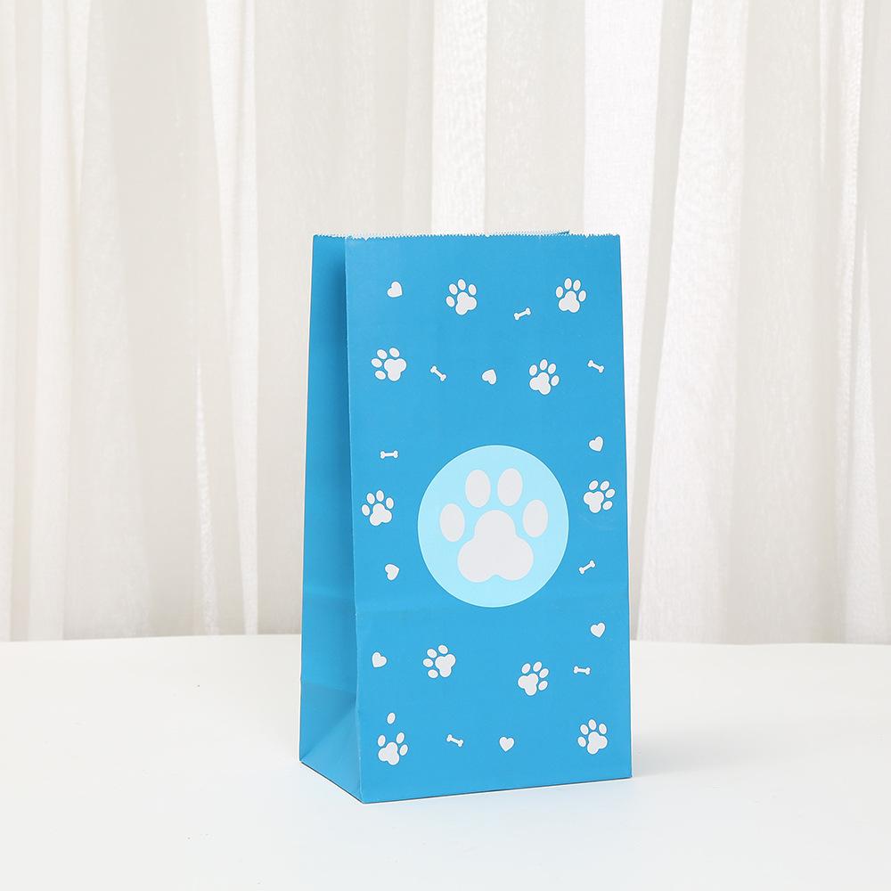 12/30pcs Paw Print Paper Bags Recyclable Pet Party Gift Bags for Children's Birthday Party Treats Return Favors Classroom Events