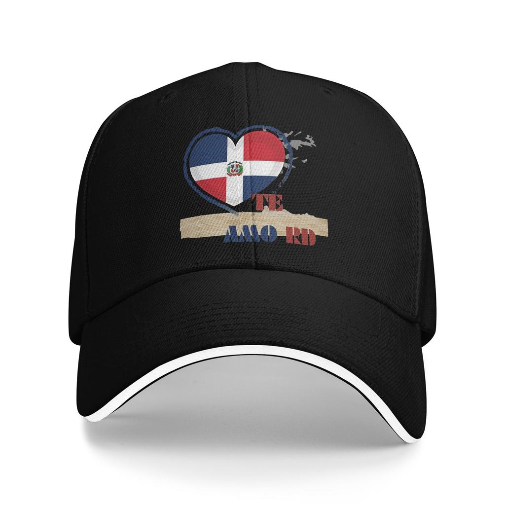 Te Amo RD Dominikánská republika Srdce Vlajka Baseballová čepice Běhání Hippie Truckerka Párová Dámská y2k Cool Design Baseballové čepice