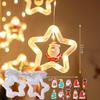 LED Christmas Star Curtain Lights with Wishing Ball - Copper Wire String for Festive Decor