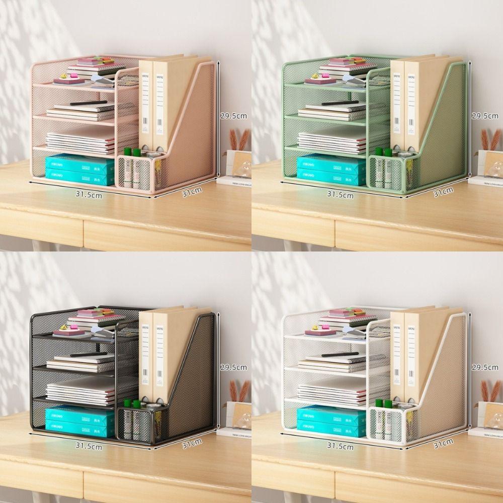 Multi-functional Desk File Organizer Space-saving Multi-layer Bookshelf Office Use