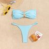 Solid Tie Side Starfish Decor Sexy Two Piece Bikini Swimsuit Fashion Elegant For Vacation