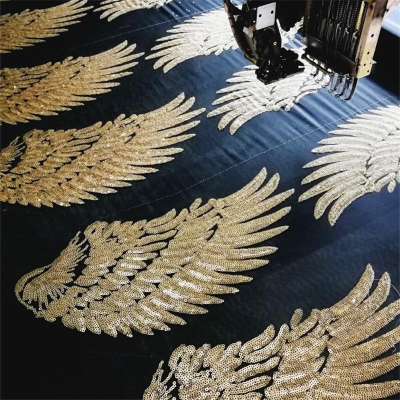 1 Pair Silver Sequins Wing Patch for Clothing Applique for Jeans DIY Accessories Cute Sew On Patches Decoration