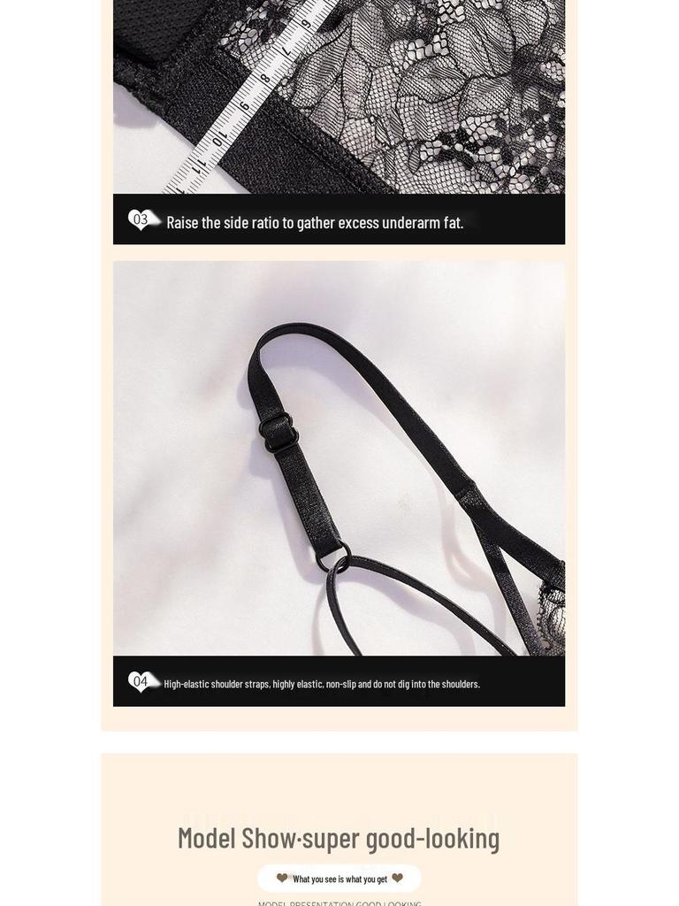 2025 Krajková Bez zad Odnímatelná Ramínka Zapínání Vpředu Bezešvá Push-Up Podprsenka pro Ženy