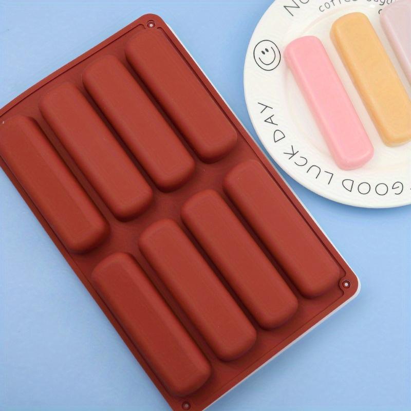 8 Cavity Twinkie Silicone Mold Cake Pan Eclair Puff Baking Mold Nonstick Cereal Energy Bar Maker Chocolate Truffles Butter Mould