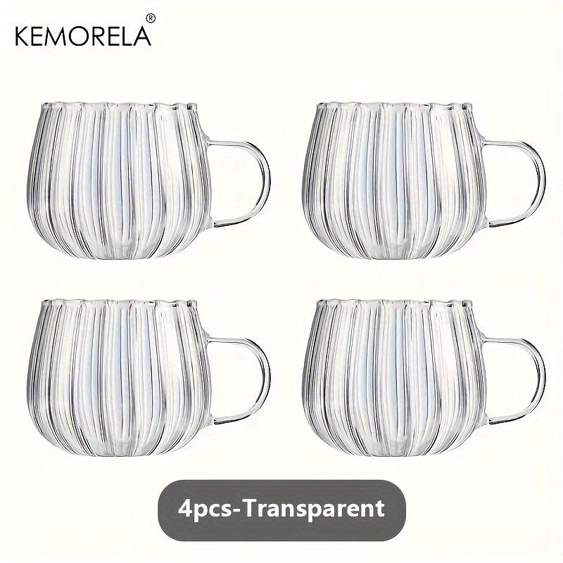KEMORELA 1/4/6 Pezzi Bicchiere di Vetro a Forma di Zucca di Halloween Vetro Borosilicato Alto Bicchiere d'Acqua 450ml Bicchiere da Caffè per Succhi