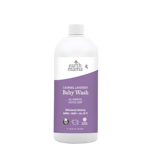 Earth Mama Angel Baby, Calming Lavender Shampoo & Body Wash, Lavender Vanilla, 34 Fl Oz (1 L)
