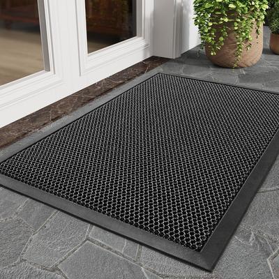 Tapete de Porta de Borracha PVC Lavável à Mão Antiderrapante Impermeável Malha Tapete de Entrada Fácil de Limpar Uso Interno e Externo Decoração de Casa