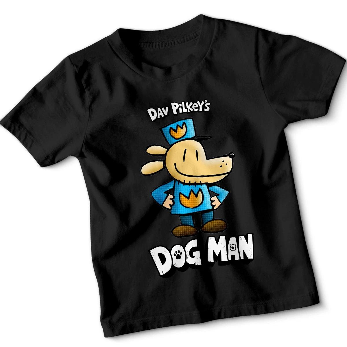 

Dav Pilkeys Dog Man Childrens Books Character Boys T-Shirt Graphic Cool Tee 140