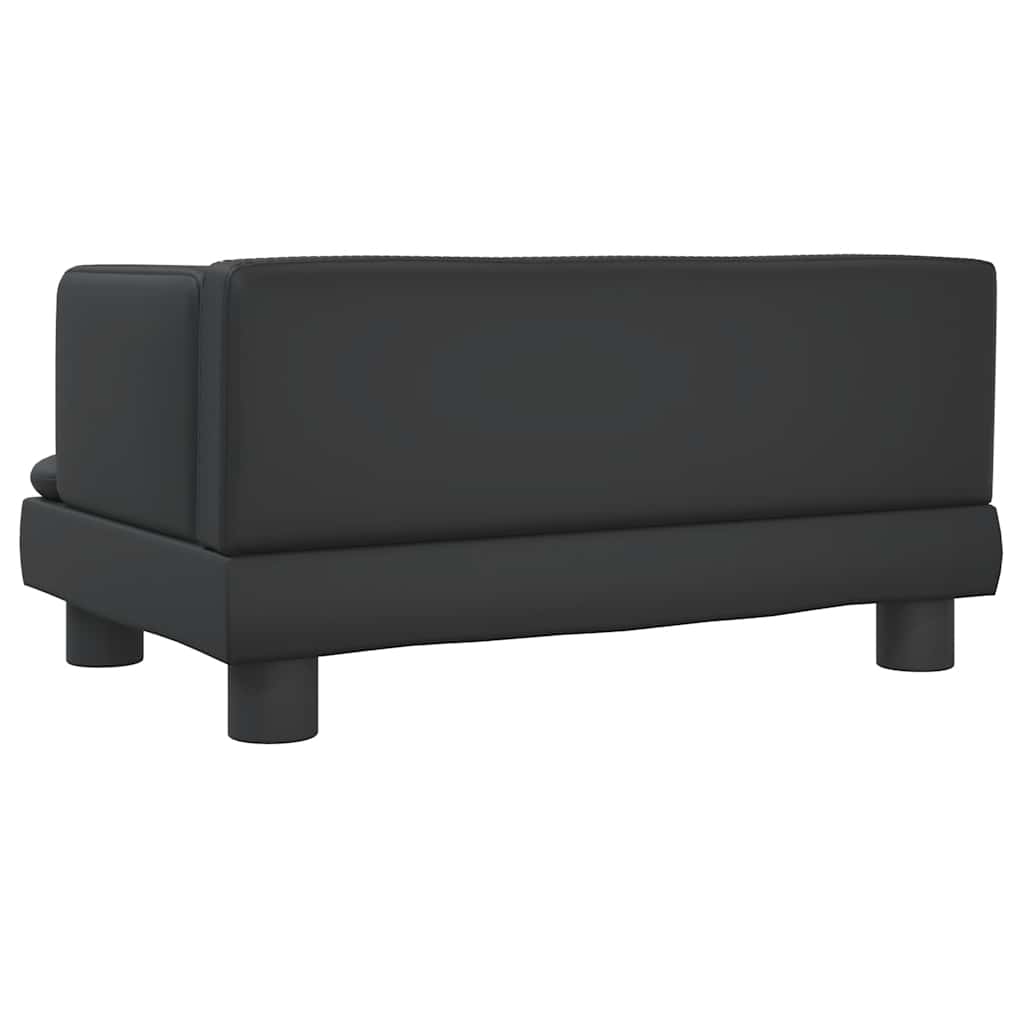 Kids Sofa Black 60 X 40 X 30 Cm Faux Leather