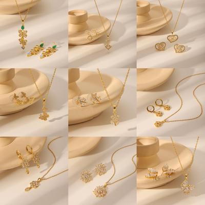 Collier en Zirconium Plaqué Or 18k avec Incrustation en Cuivre - Accessoire Élégant et Polyvalent pour Femmes