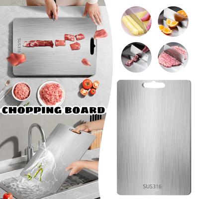 Stainless Steel Chopping Board - Double-sided Cutting Board Thickened Rolling Household Chopping Board Case Plate