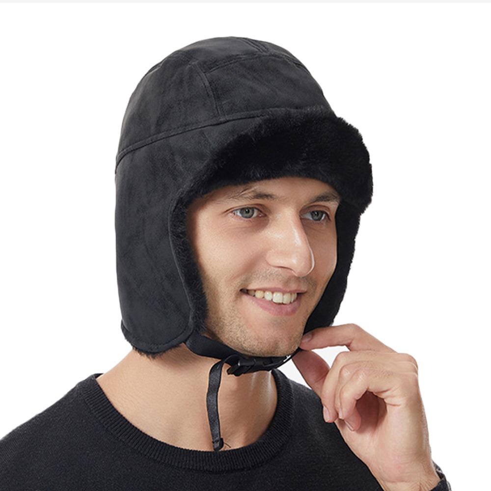 Thick Bomber Hat Plush Ushanka Fur Hat Outdoors Ski Russian Cap  Riding