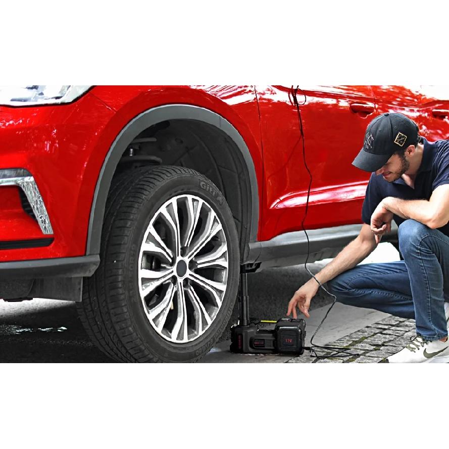 Household DC12V 5T 2 in 1 Electric Hydraulic Car Jack Easy-Operate Emergency Tool with Air Pump to Lift Car