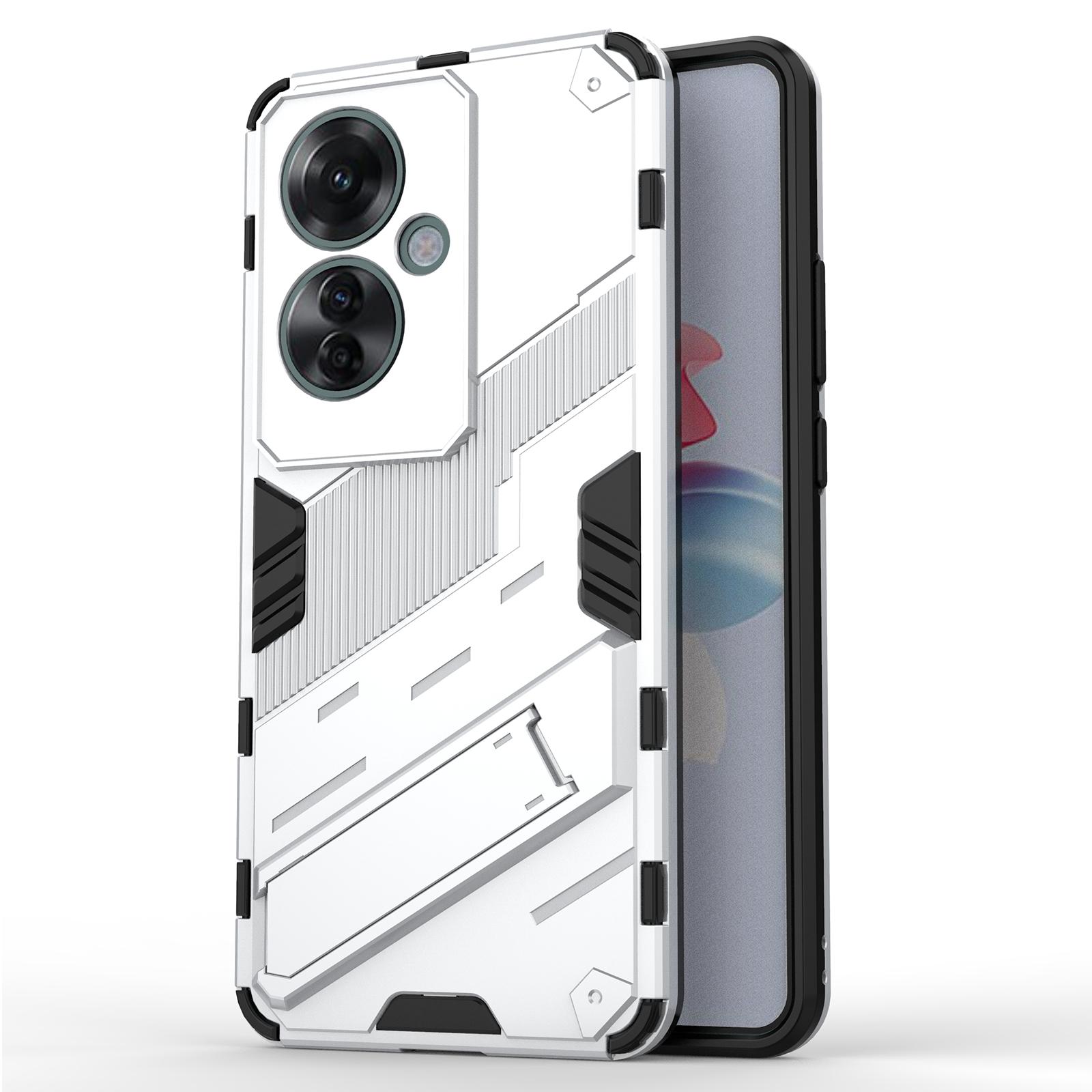 

Для Oppo Reno11 F 5G Kickstand Case PC+TPU противоударный гибридный чехол для телефона White
