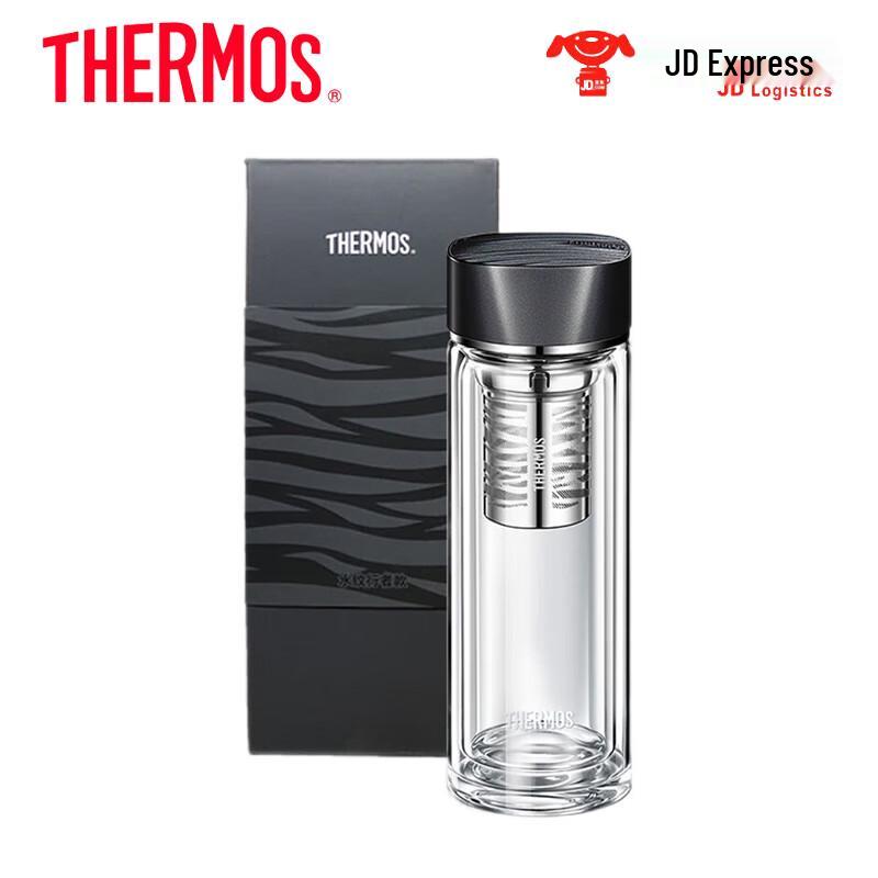 Thermos 400ml Double-Wall Glass Tea Mug with Infuser