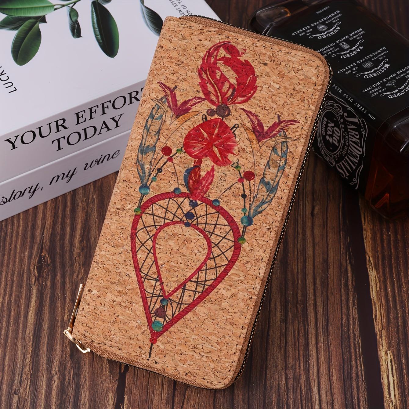 

Длинный кошелек с узором «Ловец снов» в стиле ретро для женщин, текстурированный кошелек на молнии для монет