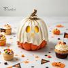 Ornamenti Spettrali Luminosi Decorazione Zucca Fantasma Illuminata di Halloween, Lampada Vintage Staccabile con Statua Spaventosa Candela LED per Tavolino da Cucina Mensola