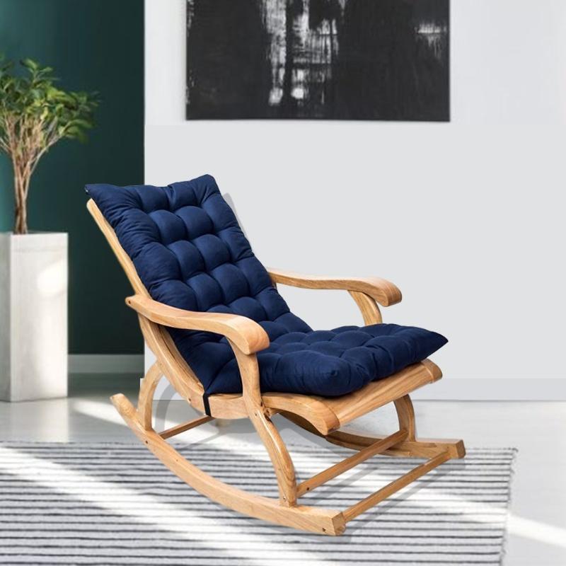 Suede Sun Lounger Chair Cushions Non Slip Rocking Chair Cushion Garden Recliner Quilted Thick Padded Seat Cushion With Ties