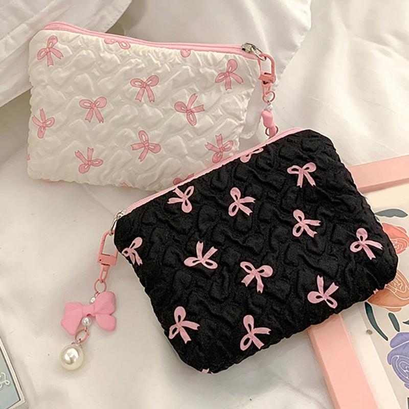 Cosmetic Bag Large Capacity Toiletry Bag Aesthetic Cosmetic Organizers Bows Makeup Bag Skincare Organisers for Women
