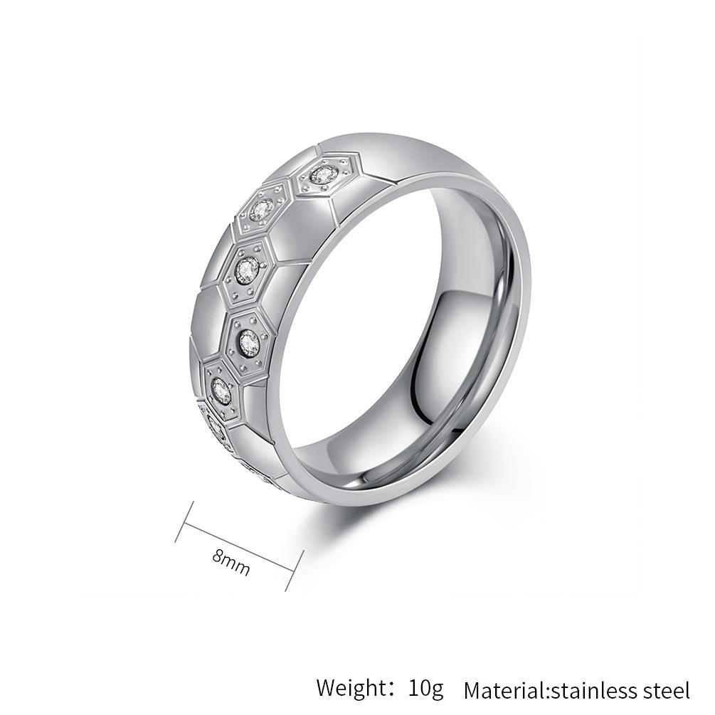 Stylish Titanium Steel Football Ring World Cup Souvenir for Men Women Soccer Fan Gift Stainless Steel Jewelry Casual Sports Themed Accessories